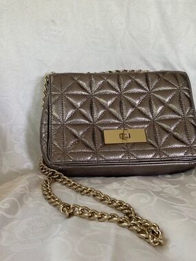Kate Spade New York Metallic Quilted Leather Convertible Shoulder Bag Crossbody